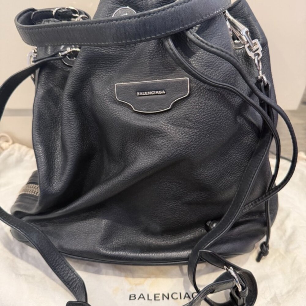 Balenciaga Papier Plate Bucket Bag Black